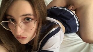 A stepsister shooting a video of her tight pussy being fucked hard - BellaMurr