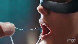This is what a true cumslut does with used condoms. She drains the entire load