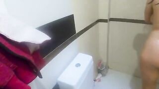 Busty stepmom fucks me by accident in the shower, thinking I was her husband
