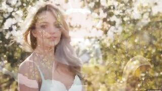 A glamorous woman has an orgasm while she is outdoors and naked