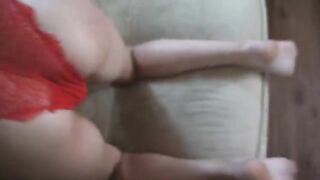 A cute girl is getting spanking, she likes it very much