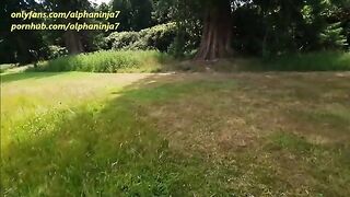A big facial and risky sex outside in the countryside setting