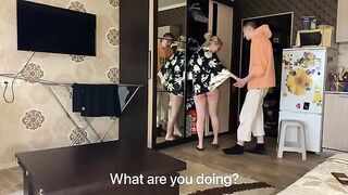 A hot woman didn’t wear panties and seduced a young guy to fuck her hard