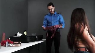 The agent checked my belongings at the airport and found something suspicious