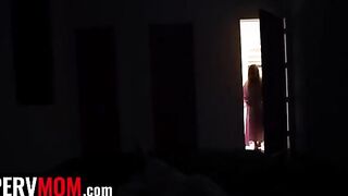 The lucky dude slides his dick between huge natural boobs of hot stepmom Jessica Starling in the pool