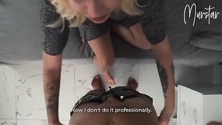 A hot girl is fucking with a cleaner in her house