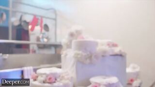 The baker competes with a hot girl, showcasing her amazing skills