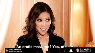 A sexy Asian masseuse oiled and fingered the pussy of a stunning client in a steamy session