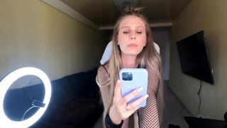 A young cute girl has sex while being filmed by phone
