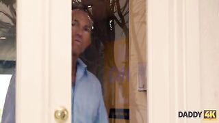 Athletic daddy tricked into sex with the playful girlfriend by Daddy4K