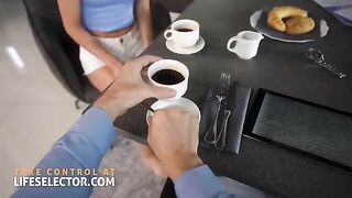 Skinny foot fetish nanny Candee Licious gets fucked hard in POV style