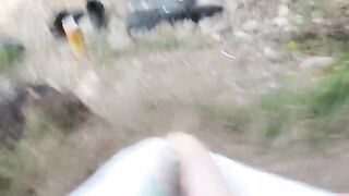 A girl was fucking with a stranger on the nude beach