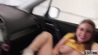 Skinny teen Laney Grey with bubble butt gets her hairy pussy railed hard