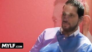 Aubrey Black gets her big tits pounded by BBC while her husband watches