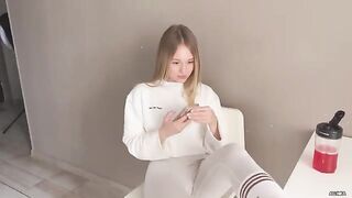 The insolent girlfriend threw her legs on the table and was fucked for it