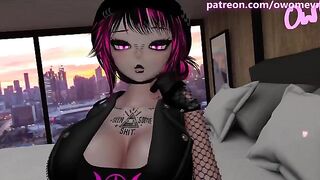 A goth girl named Jess is playing a game before she gets fucked