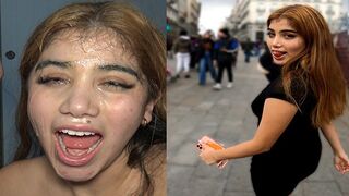 Submissive Latina teen Marina Gold gets fucked hard on the street