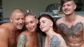 Real swinging foursome with two couples, OWIAKS & LeoKleo in action!