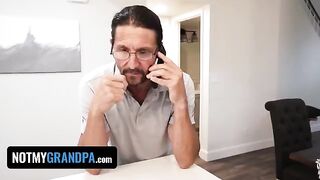 Pervert StepGrandpa fucks horny stepdaughter Britt Blair for being naughty