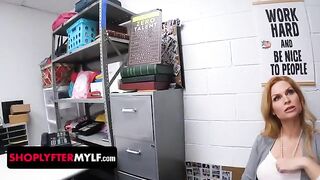Bratty Sedona Reign, with massive tits and big nipples, gets caught stealing