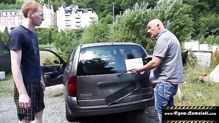 Outdoor group sex with a passionate German amateur couple