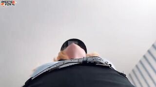 A girl arranged a surprise for the guy and sat on his face in a police uniform