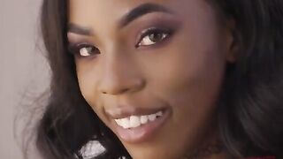 Petite ebony babe Sarah Banks gets her tight asshole gapped hard in intense anal action