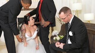The wedding of Payton Preslee turned into a hard interracial threesome