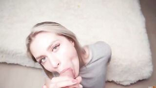 Deeper - A man gets a blowjob from his sexy step sister and finishes on her tits
