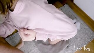 The guy brought cum into the panties of his stepsister and pulled them up