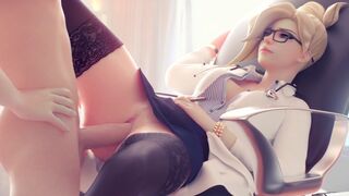 Overwatch Mercy animated videos with a hot compilation