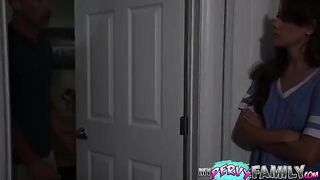 Pervert stepdad bangs tight pussy of petite teen Selena