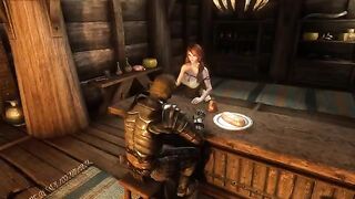 A traveler got fucked by Ysolda in a tavern scene