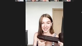 Girls in zoom meeting get naked and fuck each other