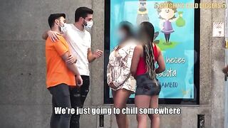 Two girls picked up from bus stop for steamy action