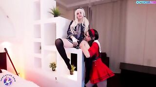 Octokuro's cosplay girl ass fucked in the short skirt by her horny doppelganger