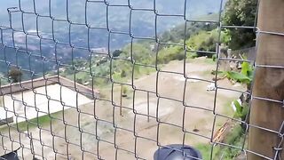A girl has sex with a farmer in the countryside in this steamy scene