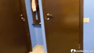 A guy is fucking his extra-hot teen girlfriend hard