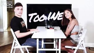 The HGF Experience Live Sex Gameshow - Chase Man handles petite babe