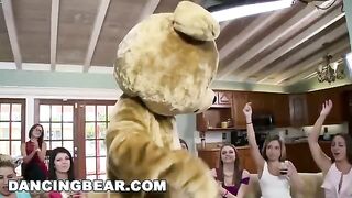 Bunch of wild girls are getting fucked by a group of swinging guys