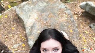 Girl was fucked hard and deep in the woods by a dick