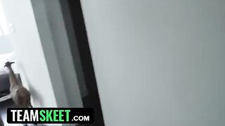 Curvy stepsis Daisy Stone rides her stepbrother’s cock