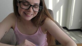 The bookworm girl learned anatomy on a big dick