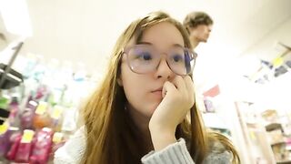 The couple is having fun on their getaway in a hotel, capturing every moment
