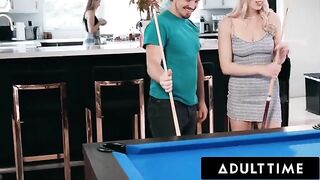 Roommates Paige Owens and Kay Lovely share cock sucking toy