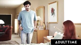 Redhead STEPMOM Marie McCray gets startled by a big cock pic