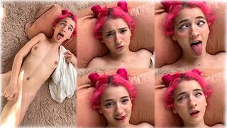 A cute young girl plays with her pussy in a sensual solo scene
