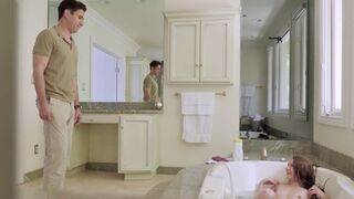 Stepbrother surprises his step sister Rebel Lynn in the bathtub with a hidden camera