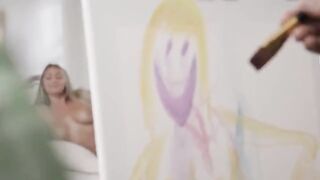 Art teacher has a threesome with two naughty girls London River and Kayley Gunner