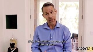 The beauty forgot her BF and had sex with his dad unexpectedly